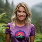Retro-Sonnenuntergangsberge T-Shirt