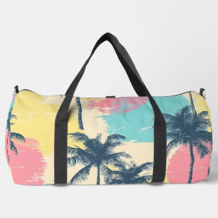 Retro-Sonnenuntergangspalme Duffle Bag