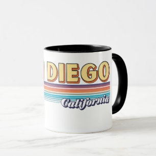 Retro-Sonnenuntergangsstreifen im Vintage-Stil San Tasse