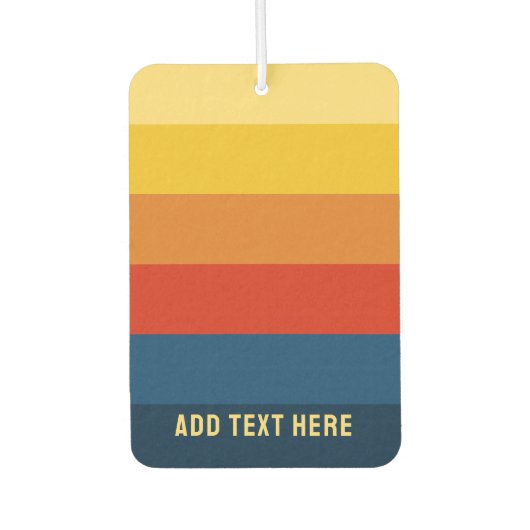 Retro-Sonnenuntergangsstreifen mit einfachem Sans Autolufterfrischer (Vorderseite)