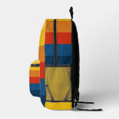 Retro-Sonnenuntergangsstreifen mit einfachem Sans Bedruckter Rucksack (Rechts)