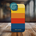 Retro-Sonnenuntergangsstreifen mit einfachem Sans  Case-Mate iPhone 14 Hülle<br><div class="desc">Rugby Stripes - Ein gepflegtes Muster mit fetten Streifen und einem Namen. Wenn Ihre Kunst noch angepasst werden muss,  klicken Sie auf die Schaltfläche Diese anpassen. Das bringt Sie zu einem Designbereich,  wo Sie Dinge bewegen und sogar Farben ändern können!</div>