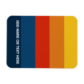 Retro-Sonnenuntergangsstreifen mit einfachem Sans  Magnet (Horizontal)