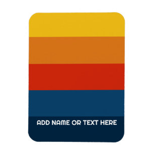 Retro-Sonnenuntergangsstreifen mit einfachem Sans Magnet