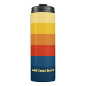 Retro-Sonnenuntergangsstreifen mit einfachem Sans Thermosbecher (Vorderseite)