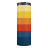 Retro-Sonnenuntergangsstreifen mit einfachem Sans Thermosbecher (Rückseite)