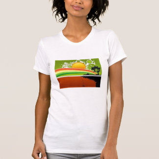 Retro Sonneregenbogenansicht T-Shirt