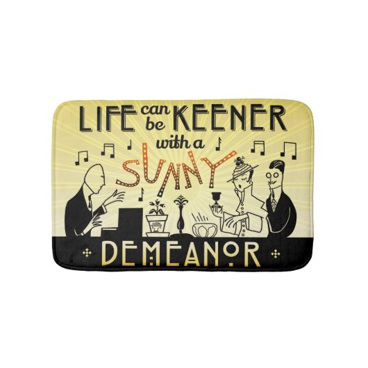Retro sonniges Verhalten des Kunst-Deko-20s Badematte (Vorderseite)