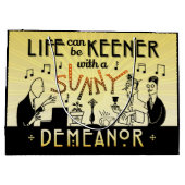 Retro sonniges Verhalten des Kunst-Deko-20s Große Geschenktüte (Rückseite)