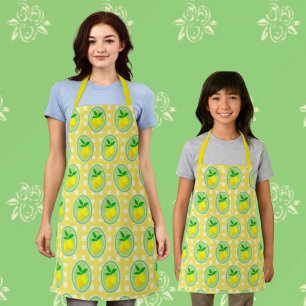 Retro Sonniges Zitronengelb Frühlingsgrün Schürze