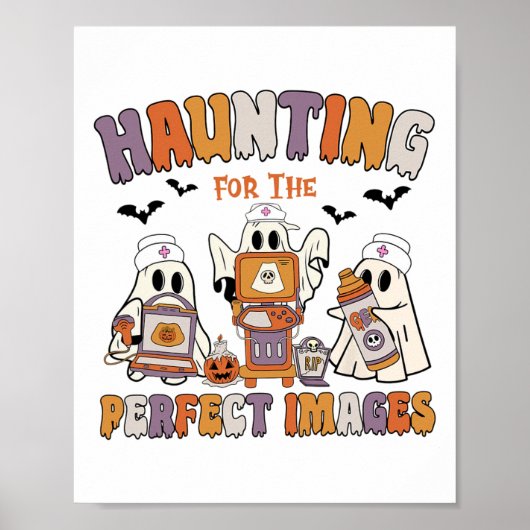 Retro Sonographin Ultrasound Tech Halloween Vascul Poster (Vorne)