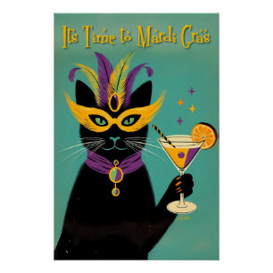 Retro-Sophisticates Es ist Zeit für den Mardi Gras Poster