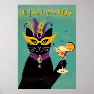 Retro-Sophisticates Es ist Zeit für den Mardi Gras Poster