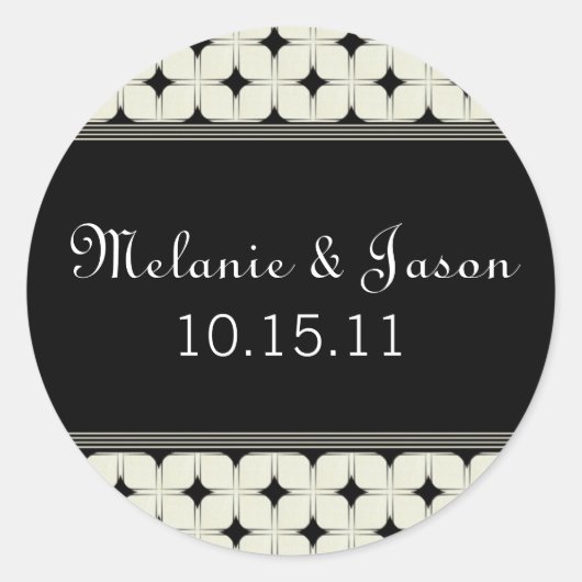 Retro Sophistication Save the Date Stickers (Vorderseite)