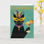 Retro Sophisticats Its Time to Mardi Gras Martini Karte (Gelbe Blume)