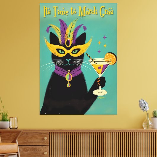 Retro Sophisticats Its Time to Mardi Gras Martini Leinwanddruck (Insitu (Wohnzimmer))