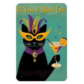 Retro Sophisticats Its Time to Mardi Gras Martini Magnet