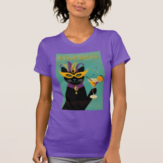 Retro Sophisticats Its Time to Mardi Gras Martini T-Shirt
