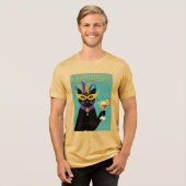 Retro Sophisticats Its Time to Mardi Gras Martini Tri-Blend Shirt (Vorderseite voll)