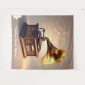 "Retro Soundwave Revival" Wandteppich (Vorderseite (Horizontal))