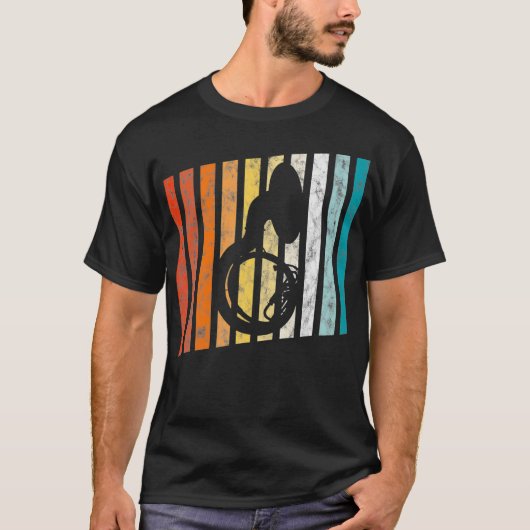 Retro Sousaphone Tuba 70er Musikband gestört T-Shirt (Vorderseite)
