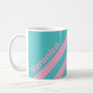 Retro-South-Beach-Streifen mit Namen Kaffeetasse