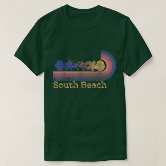 Retro South Beach Tropical Blume 80er Style Surfi T-Shirt (Design vorne)