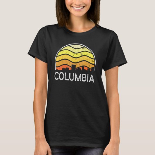 Retro South Carolina City Columbia Visitors Skylin T-Shirt (Vorderseite)