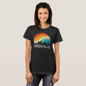 Retro South Carolina City Greenville Skyline Vinta T-Shirt (Vorne ganz)