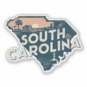 Retro South Carolina Staat Car Sticker (Vorderseite)
