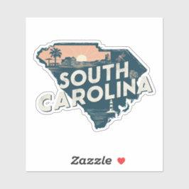 Retro South Carolina Staat Car Sticker