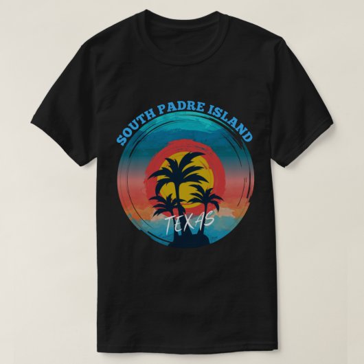 Retro South Padre Island Texas Sunset Souvenir (1) T-Shirt (Design vorne)