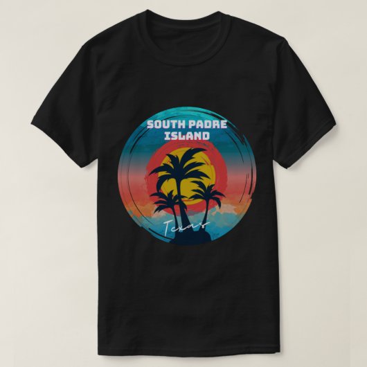 Retro South Padre Island Texas Sunset Souvenir T-Shirt (Design vorne)