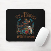 Retro Southern Sunset Cowgirl Wilde Blume - Wild Mousepad (Mit Mouse)