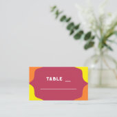 Retro Southwestern Sunrise Wedding Platzkarte (Stehend Vorderseite)