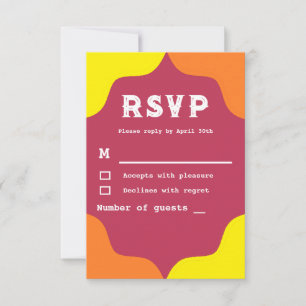 Retro Southwestern Sunrise Wedding RSVP Karte