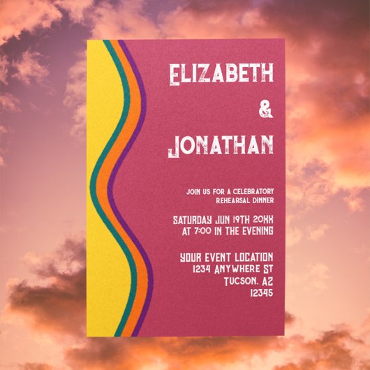 Retro Southwestern Waves Probe Dinner Einladung