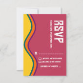 Retro Southwestern Waves Wedding RSVP Karte (Vorderseite)