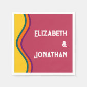 Retro Southwestern Waves Wedding Serviette (Vorderseite)