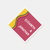 Retro Southwestern Waves Wedding Serviette (Ecke)