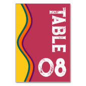 Retro Southwestern Waves Wedding Tischnummer (Vorderseite)