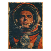 Retro Space Adventurer Art Poster (Vorderseite)