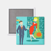 Retro Space Age Cartoon Couple Magnet (Vorderseite/Rückseite)