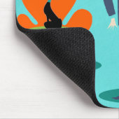 Retro Space Age Cartoon Couple Mousepad (Ecke)