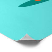 Retro Space Age Cartoon Couple Poster (Ecke)