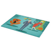 Retro Space Age Cartoon Cutting Board Schneidebrett (Ecke)