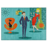 Retro Space Age Cartoon Cutting Board Schneidebrett (Vorderseite)