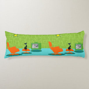 Retro Space Age Katzen-Körperkissen Seitenschläferkissen