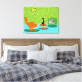 Retro Space Age-Kitty auf gespannter Leinwand (Insitu (Schlafzimmer))