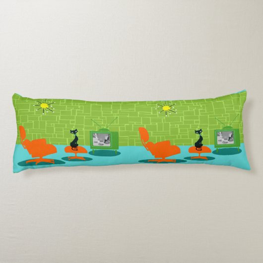 Retro Space Age Kitty Body Kissen (Rückseite)